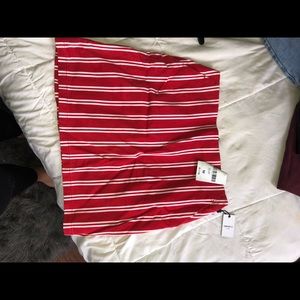 Red striped skirt